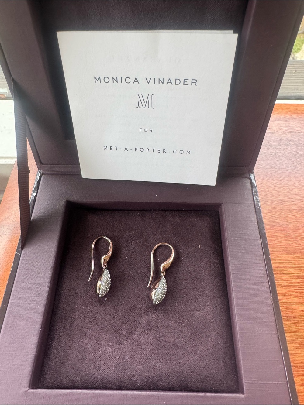Monica Vinader rose gold vermeil for Teardrop Drop Earrings w/ Box - Picture 4 of 5